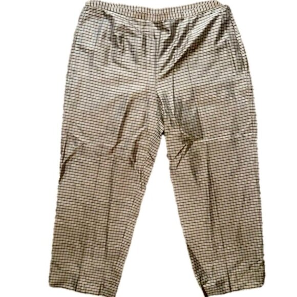 Michael Kors VINTAGE GRADE A GOLD SHIMMER SILK checkered stright leg trousers 6 - Picture 1 of 6